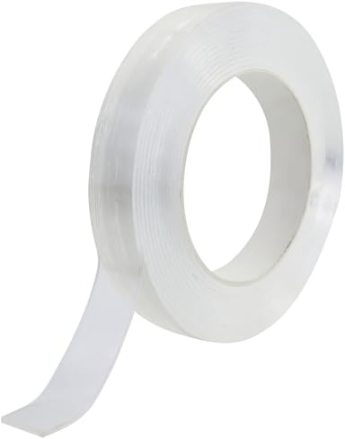 1 Stück 5 Meter 2mm dick, 20mm Breit Transparent Extra Stark Doppelseitiges Klebeband， Wiederverwendbares，,Ablösbar nicht markierend Doppelseitiges transparentes Nano tape für Teppich/Foto Wand/Küche/