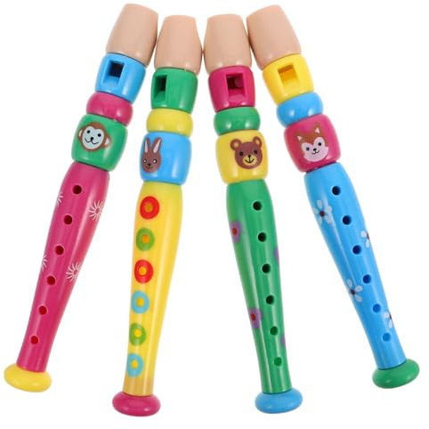 TOBBOMEY Kinderflöte 4 Stück Aus Kunststoff Sechs Löcher Leicht Handlich Sicher Musikinstrument Für Kinder Schule Heimunterricht Zur Musikalischer Entwicklung Und Hand Augen Koordination