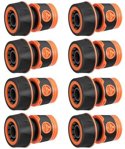 Lot de 8 raccords de tuyau d'arrosage 19mm - Raccord rapide pour tuyaux d'arrosage, buses de tuyau, pistolets pulvérisateurs, lavage de voiture et raccord de tuyau