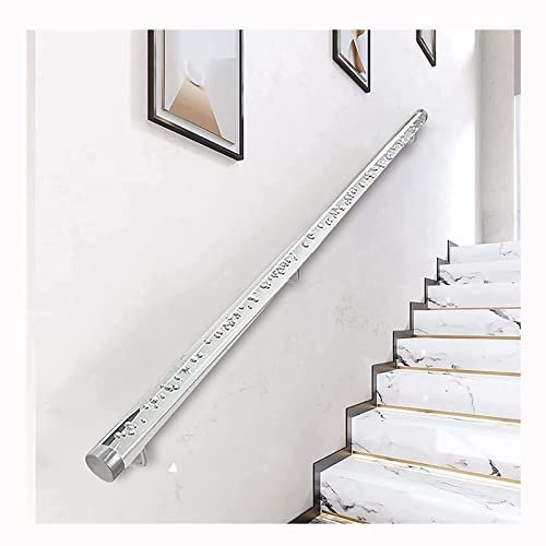 Corrimano moderno in acrilico per scale interne, montaggio a parete, ringhiera antiscivolo di sicurezza, per studi di danza, loft e ville (120 cm)