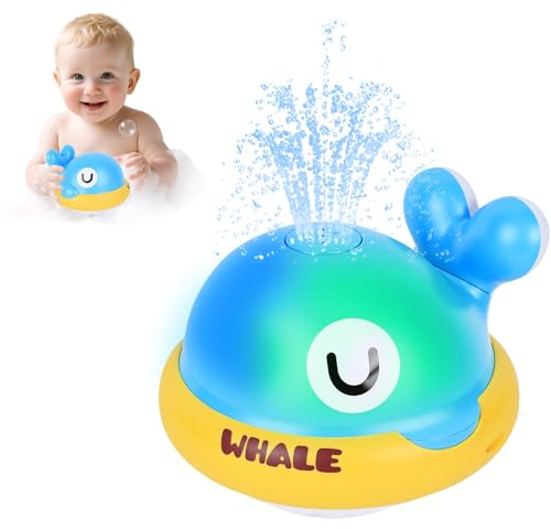 YELUFT Baby Bath Toys, Light Up Bath Toys for 1 2 Year Old, Toddler Bath Toy 18+ Months with Colorful Lights, Toddlers Boys Girls Infant Kids Toys Age 1-3 Gifts