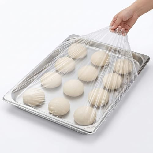 30Pcs Sheet Pan Covers for 24x16, 21x15, 18x13 inch - Extra Large Elastic Food Covers Stretches to 39, 12 Microns Thick Oversized Bowl Covers for Foil Pans & Dough Proofing- BV Certified BPA-Free