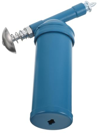 STOBAZA Mini Pompe à Graisse Manuelle avec Buse de Précision Revêtement Argenté Contrôle Pression pour Lubrification Uniforme des Voitures Excavatrices et Machines Design Bleu Ciel