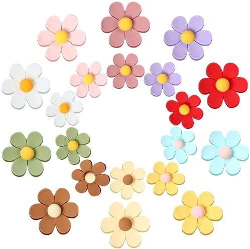 poraceous 20 Pezzi Fiore Magneti da Frigorifero, 3D Frigorifero con Fiori, Multicolore Magnetico Forma di Fiore Frigoriferos, Magnete di Fiores 3D Divertente per Armadi, 10 Colori, per Cucina, Armad