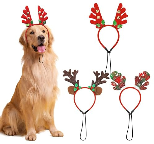 SAIIURV 3 Stück Weihnachten Stirnband weihnachtsdekoration Weihnachtsbaum weihnachtsmütze Rentiergeweih Haarreifen für Damen Kinder Erwachsene