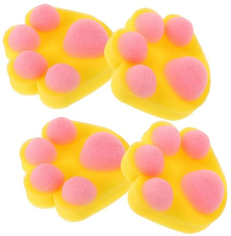 WEKAMOS 4 Piezas Esponjas de Baño con Diseño Infantil para Bebés Esponjas Suaves Tipo Puff para Exfoliar Ducha Gel de Ducha Exfoliante