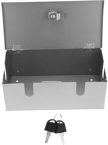 BAZEITFLOW Caja para Enchufe Exterior Grande de Acero Inoxidable con Tapa y Cerradura Protector Resistente a la Intemperie para Enchufe Caja Metálica Segura para Proyectos Eléctricos al