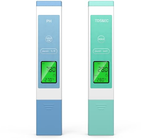 Forever Speed 4-in-1 pH Wert Messgerät, Pool Messgerät pH/TDS/EC/Temperatur [Emoji-Erinnerung] Hochpräzisions EC messgerät Grow für Trinkwasser, Pool, Aquarien, Hydrokultur