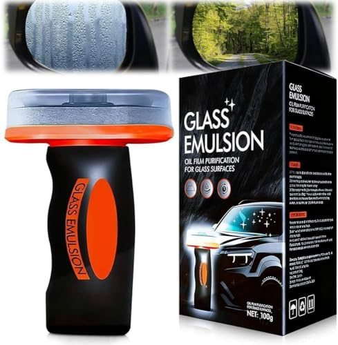 Glass Oil Film Cleaner,Scheibenreiniger Auto Windschutzscheiben Reiniger,Handheld Glass Emulsion Cleaner, Glasreiniger Auto Für Fenster,Spiegel Und Glasoberflächen(1Pcs)