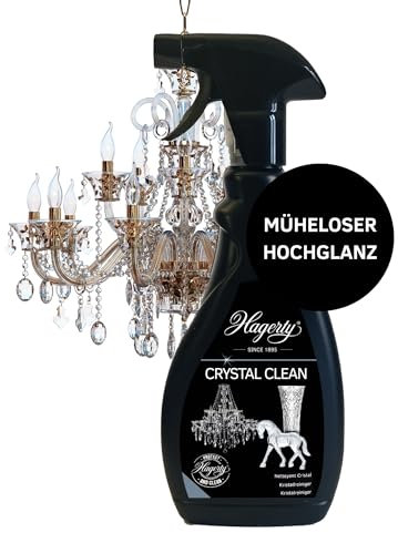 Hagerty Crystal Clean kristallrengöringsspray 500 ml I effektiv ljuskrona rengöringsmedel I rengöringsspray för enkel rengöring och skötsel av kristallglas och metall