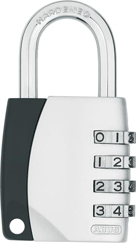 ABUS Zahlenschloss 155/40 - Vorhängeschloss mit Zinkdruckguss-Gehäuse - Kofferschloss / Spindschloss mit individuell einstellbarem Zahlencode - ABUS-Sicherheitslevel 4 - Silber | 4-stelliger Zahlencode individuell einstellbar - Kofferschloss & Spindschloss - Bügel aus Stahl, 44,5 mm breit