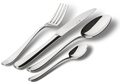 Paul Wirths BLUES Besteckset, 18/10 Edelstahl poliert, spülmaschinenfest | Harmonische Designformen und elegantes Tischbesteck aus hochwertigem, rostfreiem 18/10 Edelstahl mit zeitlosem Design