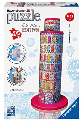 Ravensburger 12568 - Tula Moon Pisa Turm, 3D Puzzle-Bauwerke, 216 Teile