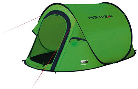 High Peak Wurfzelt Vision 2, Pop Up Zelt für 2 Personen, Festivalzelt freistehend, super leichtes Schnellöffnungs-Wurfzelt, 2000 mm wasserdicht, Ventilationssystem, Moskitoschutz