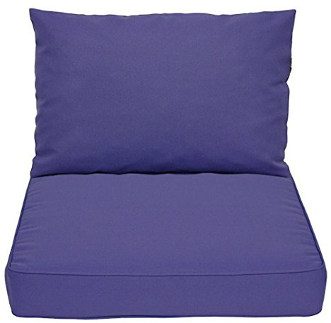 Rattani - Kissen/Auflage/Polster/Ersatzpolster für PE Rattansessel/Rattanmöbel Gr. 57 x 58 x 10 cm, 57 x 40 x 10 cm, Set 2 teilig, Fb. violett - Made in EU