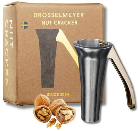 Drosselmeyer Prämie Design Nussknacker - Effektiv auf alle Größen von Nüssen mit minimalem Aufwand Heavy Duty Walnussknacker - Sehr Stark und Robust - Entworfen und hergestellt in Schweden