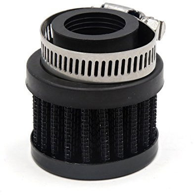 sourcing map Noir 25mm Diamètre entrée véhicule Voiture Nettoyant Filtre admission Air avec Pince réglable