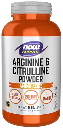 NOW Foods Sports Nutrition, Arginine & Citrulline Powder, 1:1 Ratio, Amino Acid, 12-Ounce