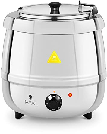 Royal Catering Zuppiera Elettrica Casseruola Pentola RCST-10BB (10 L, 400 W, 30-85 °C, Acciaio Inox)