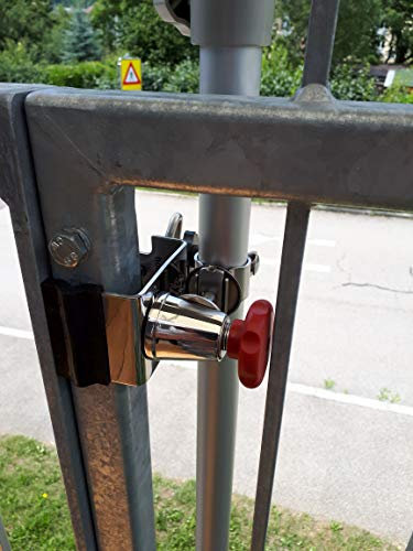 holly STABIELO - SMALL Schirm-Halter - Edelstahl- 360° drehbar für STÖCKE bis Ø 38 mm - Befestigung an rund - eckigen Geländern bis 55mm Ø -
