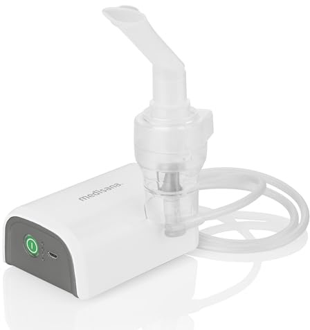 medisana IN 600 Inhalator, Kompressor Vernebler mit Mundstück und Maske für Erwachsene und Kinder, bei Erkältungen oder Asthma mit wiederaufladbarem Akku per Micro-USB