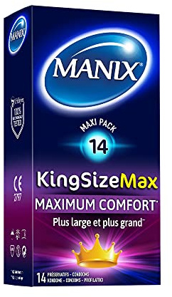 MANIX King Size Max 14 Kondome für Männer, große Größe XL – breiter und größer für maximalen Komfort