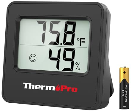 ThermoPro TP157 Hygrometer Indoor Thermometer for Home, Room Thermometer Humidity Meter with Accurate Temperature Humidity Sensor for Greenhouse Baby Room Office-1 Pack