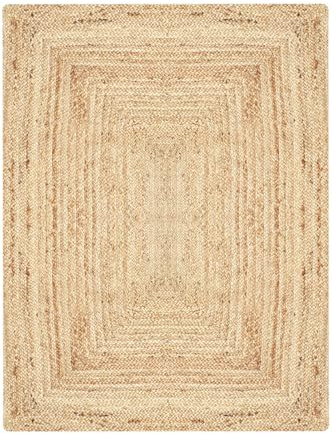Jute Teppich Nora handgefertigt in Natur Beige 120 x 170 cm Dekoration