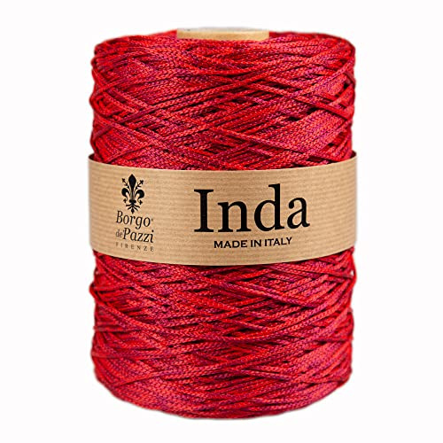 Cordino 2mm para bolsas polipropileno de ganchillo (Vino rojo 16), Hilos para ganchillo y agujas de punto, Cuerda manualidades Made in Italy, BORGO DE’ PAZZI FIRENZE