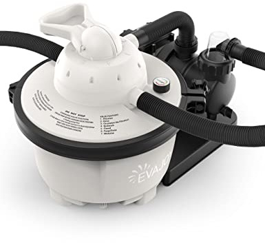 EVAJOY Sand Filter Pump, 2000GPH Swimming Pool Pump with 7-Way Valve, Dual Water Tanks, 25.9ft Power Cord for Easy Installation, Compatible with up to 8000 Gallon Above Ground Pools
