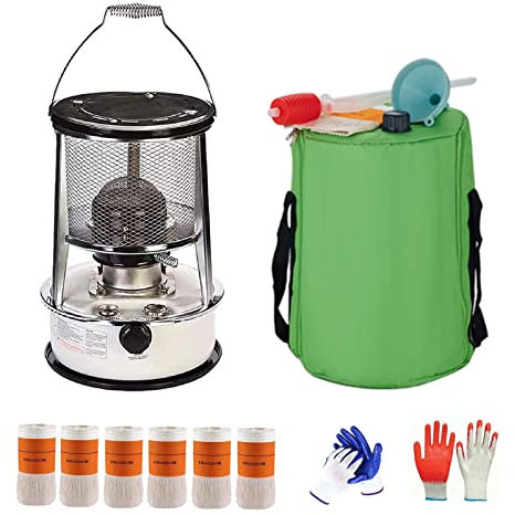 Kerosin-Heizofen für Outdoor-Camping Effizienter Kerosin-Heizofen 4,6 l/6 l mobiler Notkocher mit verstellbarem Docht zum Eisangeln Picknick zum Aufwärmen von Speisen, rot, weiß (weiß (6 l 6 Wick