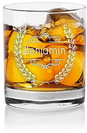 Verre à whisky personnalisable, personnalisé avec le prénom de votre choix qui sera gravé sur le verre - Cadeau pour Homme papa fête des pères Saint Valentin Noël anniversaire - Gravure 7