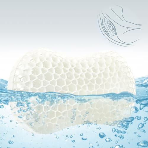 Sunlit Bath Jello Gel Badewannenkissen, Lendenkissen für Badewanne, Rückenstützkissen, Gelkissen mit Anti-Rutsch-Saugnäpfen für Lendenwirbelsäule, Rückenlehnenstütze, passt für gebogene oder gerade