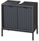 LUCERA Badezimmer Waschbeckenunterschrank in Grau matt - Bad Unterschrank Badezimmerschrank mit viel Stauraum - 60 x 60 x 32 cm (B/H/T)