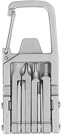 TOUISEDGI Llavero Multiherramienta, Durable Portátil 12 En 1 Multi Herramienta Plegable Destornillador Exterior De Acero Inoxidable Para Herramientas Diarias 8.8 X 3.7cm