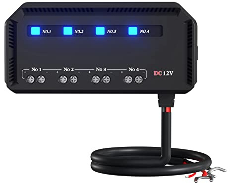 Blocco Fusibili 12V, Blocco Scatola relè Fusibili Universale 20A con Cablaggio Rapido con 4 Circuiti Portafusibili Mini Lama a Basso Profilo, Morsettiera Scatola Fusibili Batteria