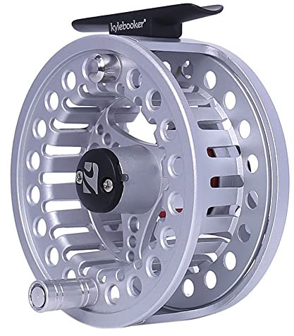 Kylebooker Fliegenfischrolle große Laube mit Aluminium-Körper Fliegenrolle (5/6wt,Silver)