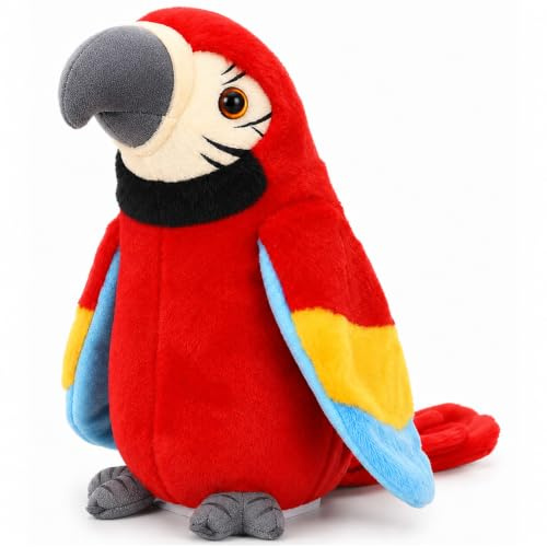 Lustiges Sprechender Papagei,Elektrische Sprechender Papagei,Talking Plüschtier,Lustiges Labertier Papagei,Talking Parrot Plüsch,Stimme Wiederholen und Auf Englisch Singen,Sensorisches Lern für Kinder