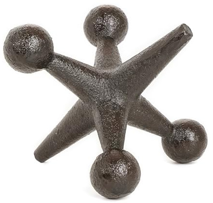 Sungmor Dekorative Jack Statue aus Gusseisen, Home Office Akzentfigur, antike braune Jack-Skulptur für Bücherregal oder Tischdekoration, kreative Buchstützen, Briefbeschwerer, Türstopper