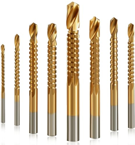 KEWAYO Sägezahnbohrer, 8 Teile des männlichen Cuntersink -Wasserhahnbohrers,HSS 3–10 mm Zimmermanns-Bohrer, Spiralsäge-Bohrer für Holz, Stahl, Metall, Kunststoff, Schraubenlochsäge (8)