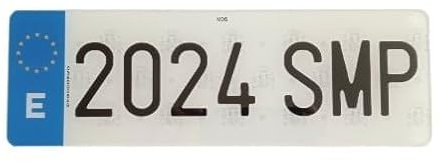 Genérico Matrícula Acrílica Coche Corta Tipo Alfa (34x11cm) Homologada