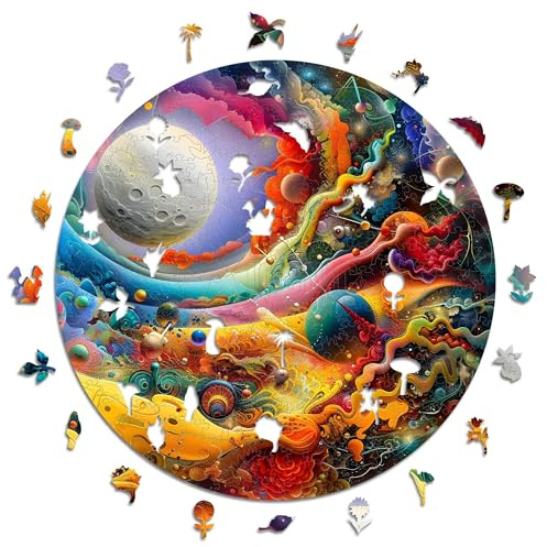 Iconic Puzzles - Luna Straordinaria, puzzle in legno 100% sostenibile, Regali per Bambini e Adulti, taglia S, 200 Pezzi