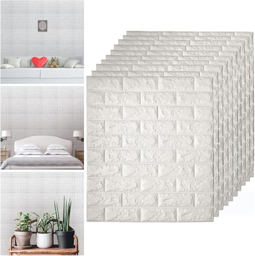 30 Stück wasserdichte 3D-Paneele, Schaumstofftapete, Ziegelstein-Tapete für Zuhause, Büro, Schlafzimmer, Wohnzimmer, Waschküche, Wanddekoration, 30 Stück