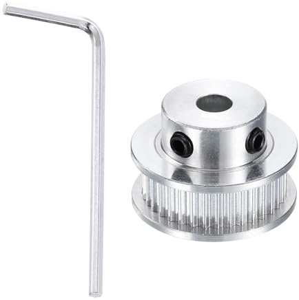 sourcing map GT-2 36T Riemenscheibe, Synchronrad, 5 mm Bohrung, Aluminium-Zahnriemenscheibe, 36 Zähne, passend für Breite 6 mm Zahnriemen für 3D-Drucker, CNC-Maschine (mit Schraubenschlüssel)
