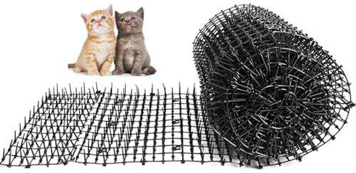 SENRISE Tapis de chat avec piques, pointes anti-chat en plastique avec pointes dissuasives, tapis d'arrêt pour intérieur/extérieur, jardin, clôture