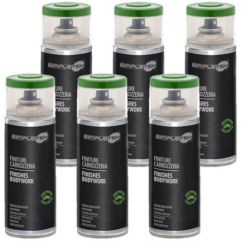 SIMPLETEK - 6X Bombolette Spray Vernice Veicoli Verde Compatibile con Fendt Carrozzeria Finiture Agricola 400 ml V400CAR.12 (Kit da 6 pezzi)