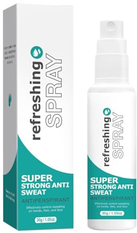 Spray Desodorante Antitranspirante, 30ML Aerosol Antiperspirante Cara Cuerpo, A-erosoles Desodorante Anti Sudor Corporal Para Cabeza Manos Manos, Refrescantes Tratamientos Hiperhidrosis No Pegajosas