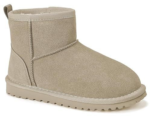 Mishansha Bottes de Neige Hiver Enfant Fourrure Chaude Marron clair 33 EU