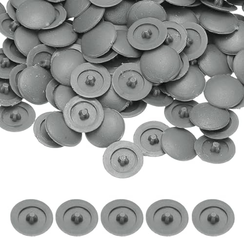 PATIKIL Screw Caps Covers, Plastic Self Tapping Hole Cap Covers Dust Proof Sticker Waterproof - Fitting for (Diameter 4 mm Flat Cross Screw - Furniture - Cabinet) 120 Pack & Dark Gray