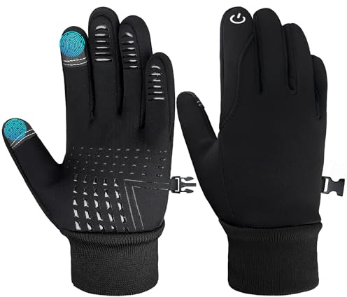 ehsbuy Handschuhe Kinder Winter Thermo Touchscreen Fleece Winterhandschuhe wasserdichte Anti-Rutsch Warme Reithandschuhe Jungen 6-10 Jahre Fahrradhandschuhe für Skifahren Outdoor